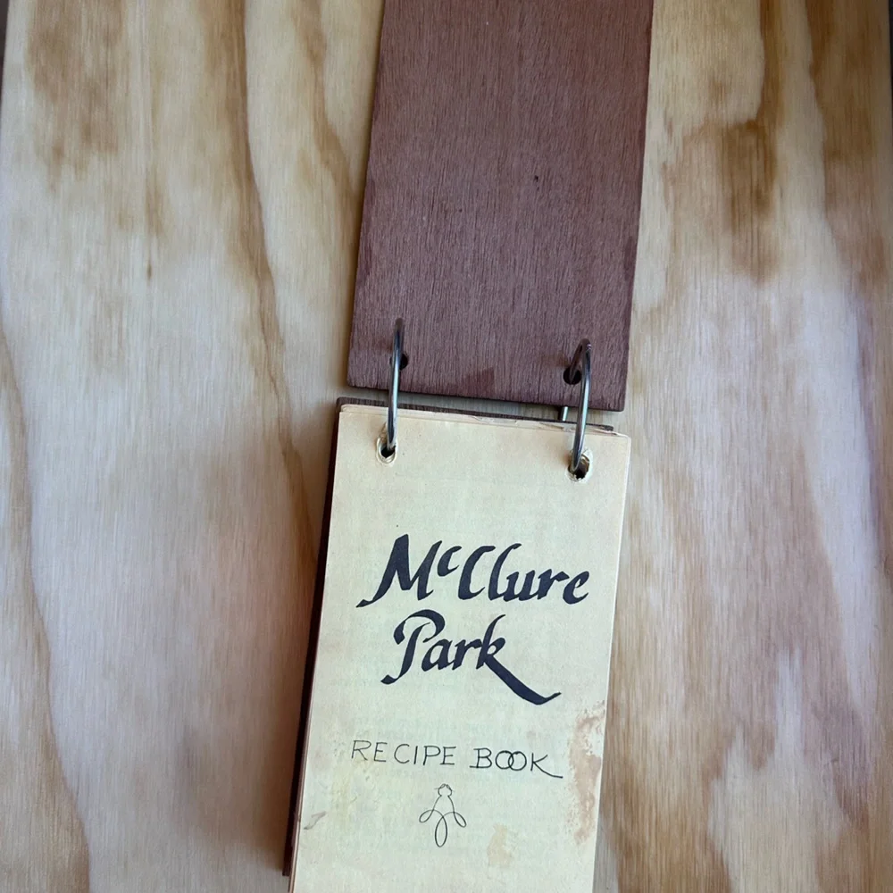 VTG Tulsa Oklahoma McClure Park Community Cookbook Wood Flip Recipe Book 70s
